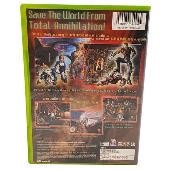 Xbox Video Game Gun Vallyrie With Case Manual ~ Complete Sega Original Rare - Picture 3 of 12